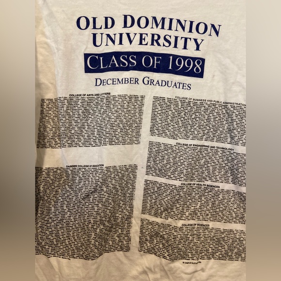Vintage Old Dominion University class of 98 Graduate T-shirt - Picture 4 of 4
